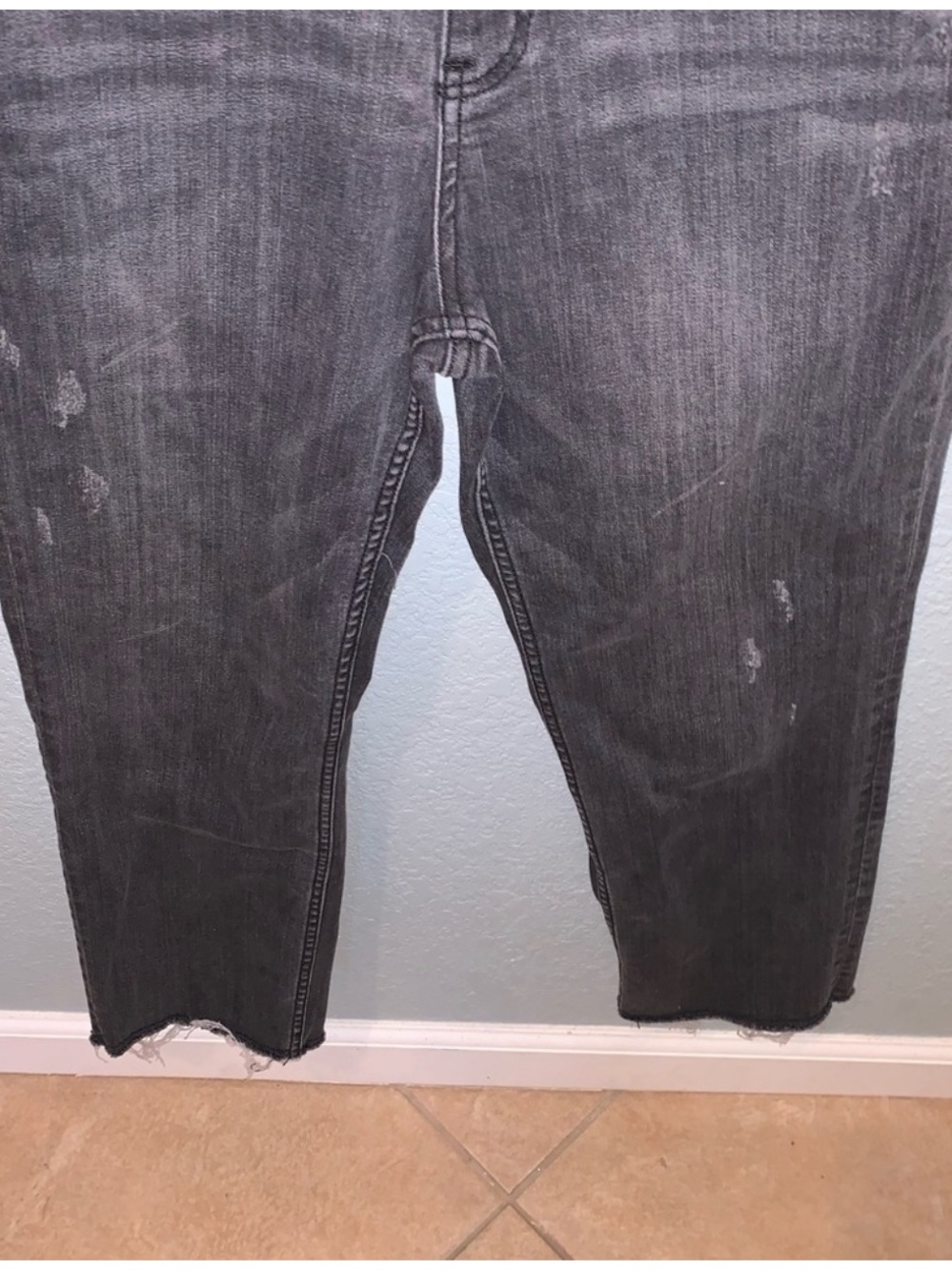 Anthropologie Pilcro Gray High Waist Relaxed Straight Leg Cropped Jeans 30 - Picture 4 of 8